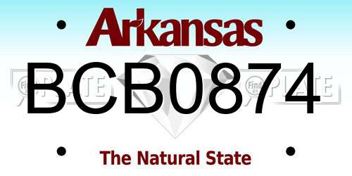 BCB0874 Arkansas License Plate
