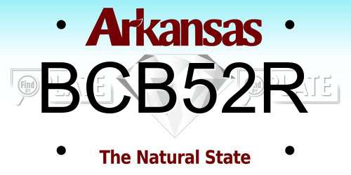 BCB52R Arkansas License Plate