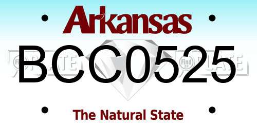 BCC0525 Arkansas License Plate