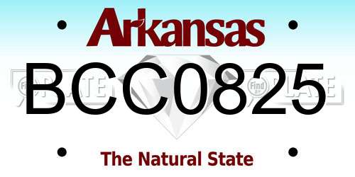 BCC0825 Arkansas License Plate