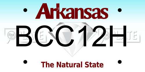 BCC12H Arkansas License Plate
