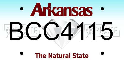 BCC4115 Arkansas License Plate