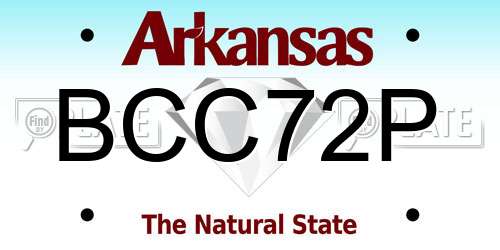 BCC72P Arkansas License Plate