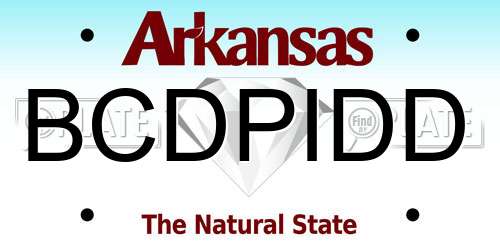 BCDPIDD Arkansas License Plate