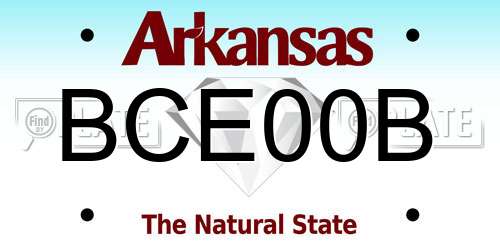 BCE00B Arkansas License Plate