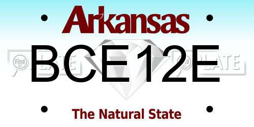 BCE12E Arkansas License Plate