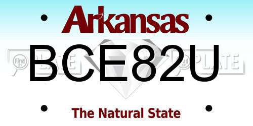 BCE82U Arkansas License Plate