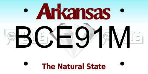 BCE91M Arkansas License Plate