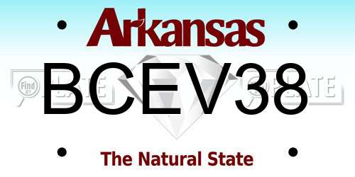 BCEV38 Arkansas License Plate