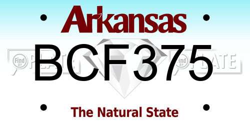 BCF375 Arkansas License Plate