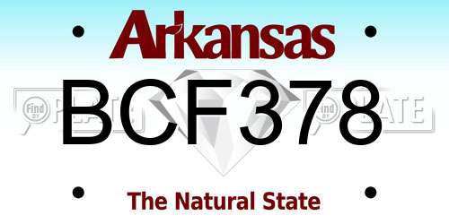 BCF378 Arkansas License Plate