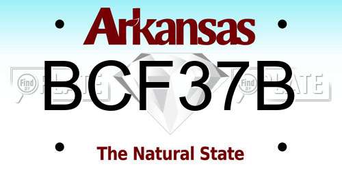 BCF37B Arkansas License Plate