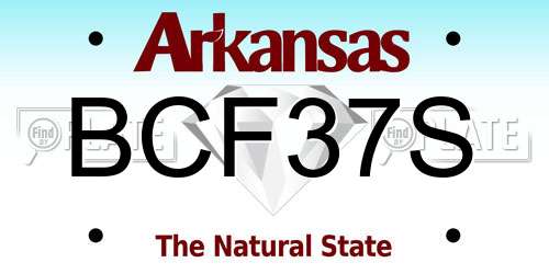 BCF37S Arkansas License Plate