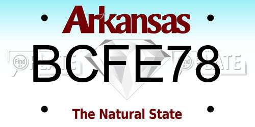 BCFE78 Arkansas License Plate