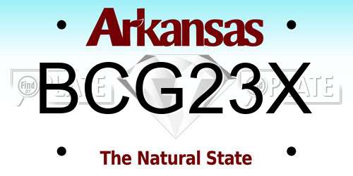 BCG23X Arkansas License Plate