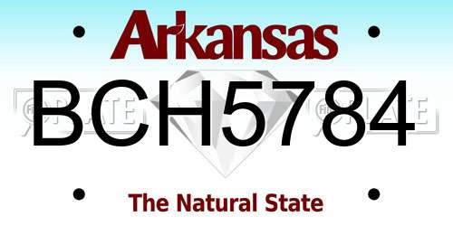 BCH5784 Arkansas License Plate