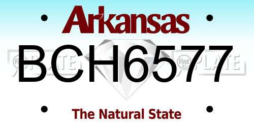 BCH6577 Arkansas License Plate