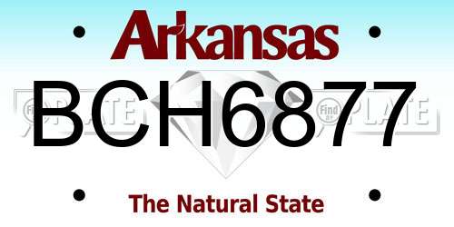 BCH6877 Arkansas License Plate