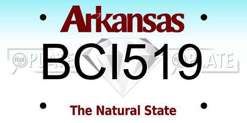 BCI519 Arkansas License Plate