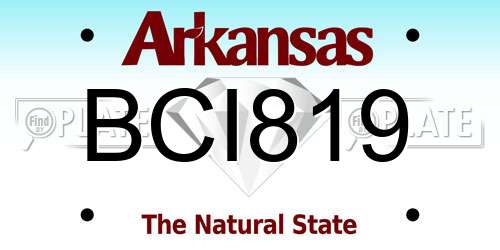 BCI819 Arkansas License Plate