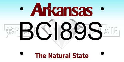 BCI89S Arkansas License Plate