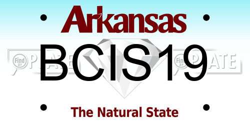 BCIS19 Arkansas License Plate