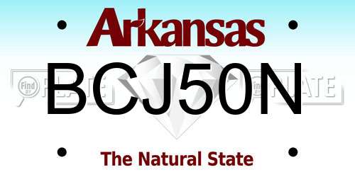 BCJ50N Arkansas License Plate