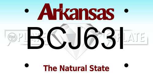 BCJ63I Arkansas License Plate