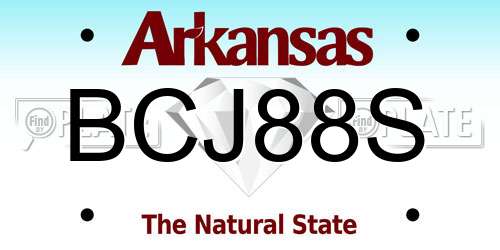 BCJ88S Arkansas License Plate