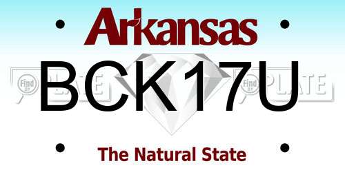 BCK17U Arkansas License Plate