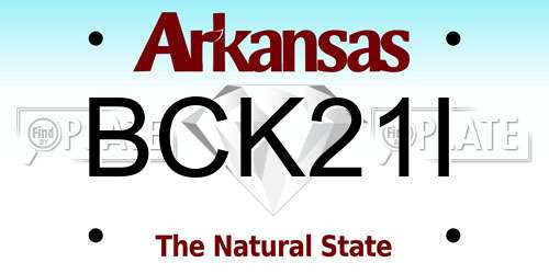 BCK21I Arkansas License Plate