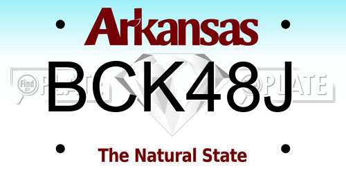 BCK48J Arkansas License Plate