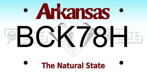 BCK78H Arkansas License Plate