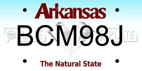 BCM98J Arkansas License Plate