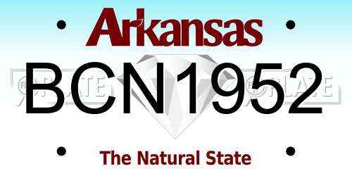BCN1952 Arkansas License Plate