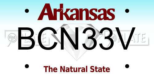 BCN33V Arkansas License Plate