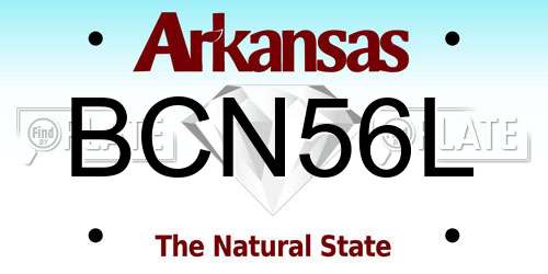 BCN56L Arkansas License Plate