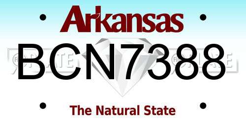 BCN7388 Arkansas License Plate