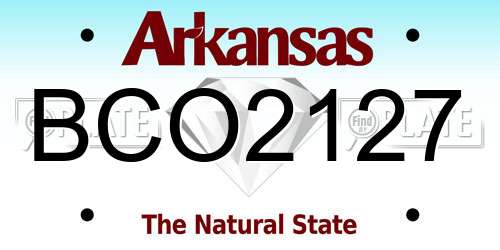 BCO2127 Arkansas License Plate