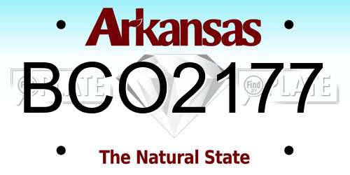 BCO2177 Arkansas License Plate