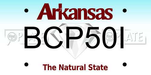 BCP50I Arkansas License Plate