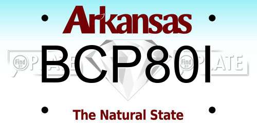 BCP80I Arkansas License Plate