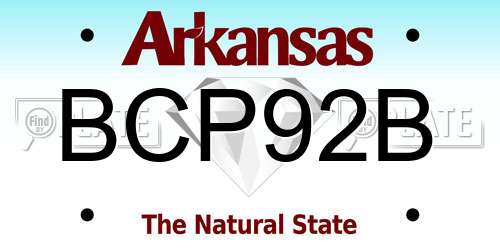 BCP92B Arkansas License Plate