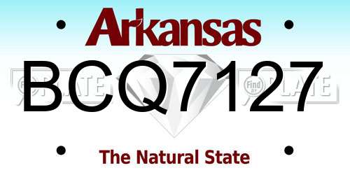 BCQ7127 Arkansas License Plate