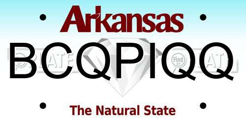BCQPIQQ Arkansas License Plate