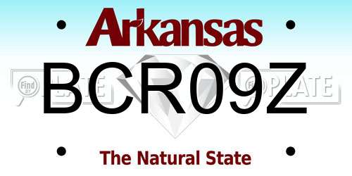 BCR09Z Arkansas License Plate