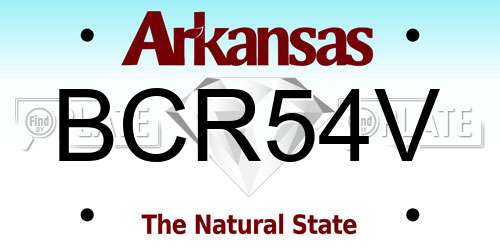 BCR54V Arkansas License Plate