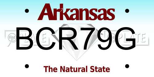 BCR79G Arkansas License Plate