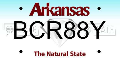 BCR88Y Arkansas License Plate
