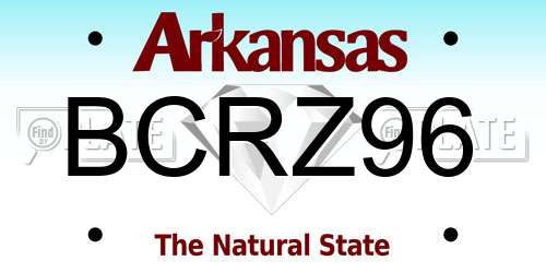 BCRZ96 Arkansas License Plate